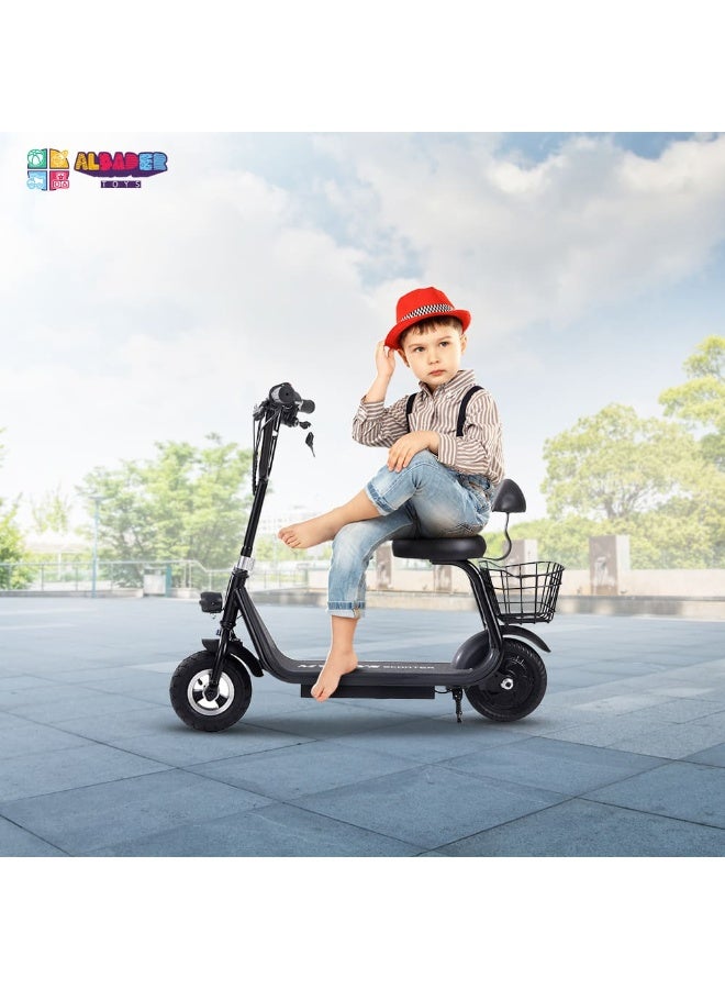 AL BADER Electric Scooter 36V Battery, Scooter for Kids with Rear Basket, Kick scooter with Front LED Light, 3 Speeds Rear Brake, 80KG Load for Boys and Girls Ages 6 to 12 - Image 5
